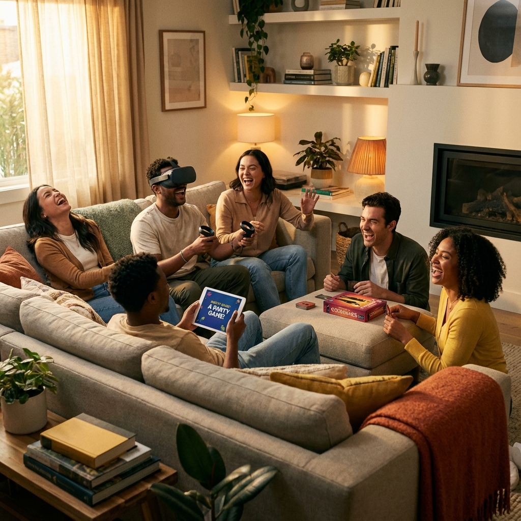 Friends playing games